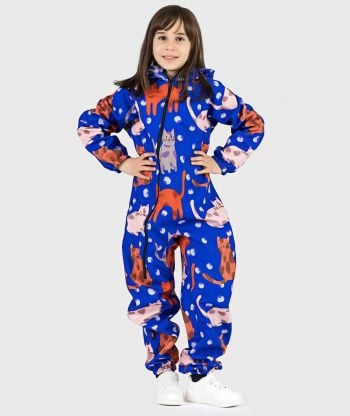 Waterproof Softshell Overall Comfy Leende Katter Jumpsuit