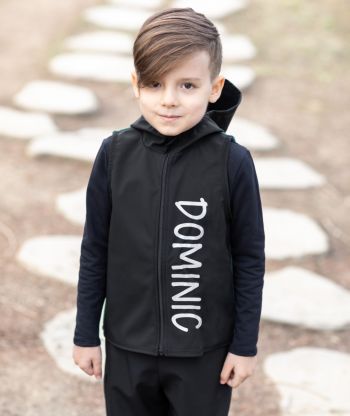Softshell And Polar Fleece Hooded Vest Black/Green