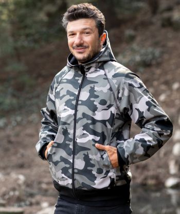 DAD - Softshell Waterproof Hoodie Grey Military