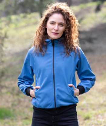 MOM - Softshell Waterproof Hoodie Denim Blue