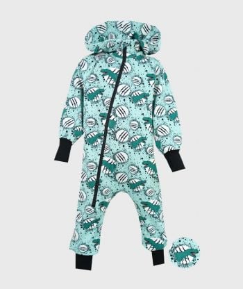 Onepiece French Terry Jumpsuit Scratches T-rex