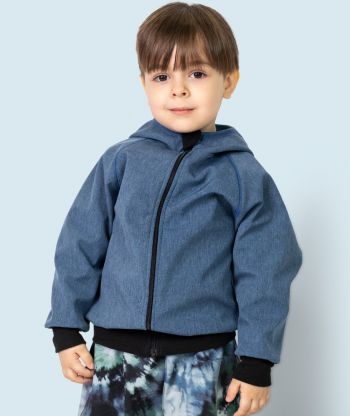 Waterproof Softshell Hoodie Faded Blue Melange 