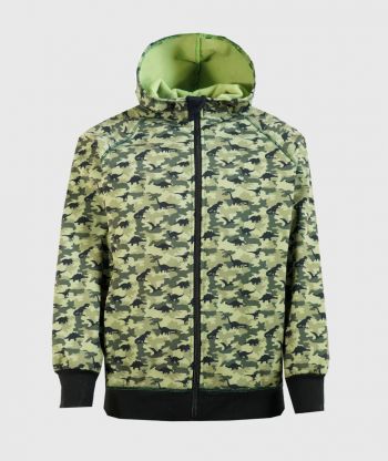 MOM - Softshell Waterproof Hoodie Camouflage Dino Green