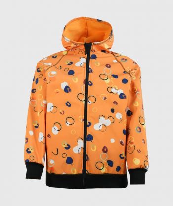 MOM - Softshell Waterproof Hoodie Circle Drawings Yellow