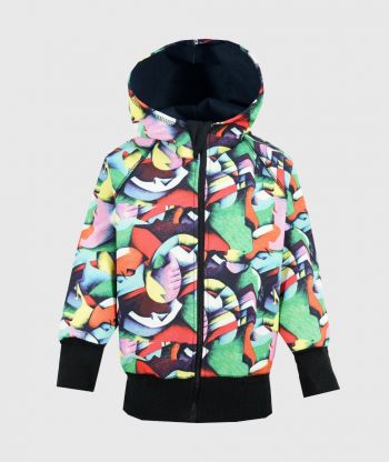 Waterproof Softshell Hoodie Abstract Shapes