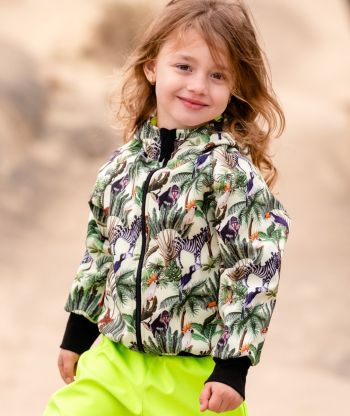 Waterproof Softshell Hoodie Wild Animals Beige