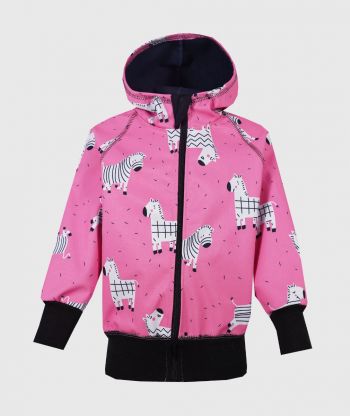 Waterproof Softshell Hoodie Zebra Drawings