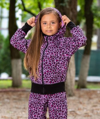 Waterproof Softshell Hoodie Hazy Spots Pink