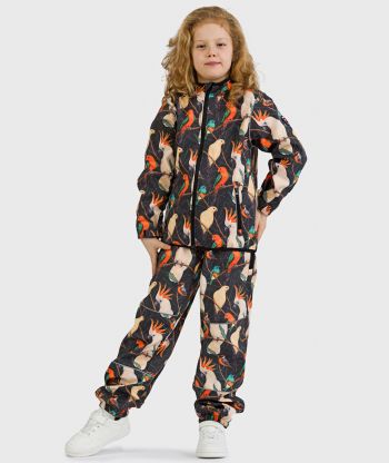 SET - Waterproof Softshell Pants And Hoodie Exotic Parrot
