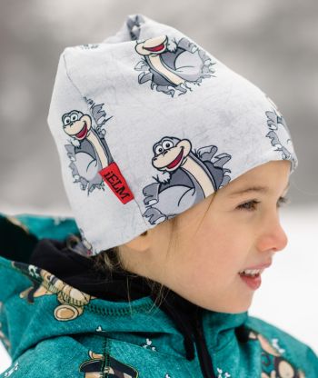 Baggy Hat Joyful Dino Grey